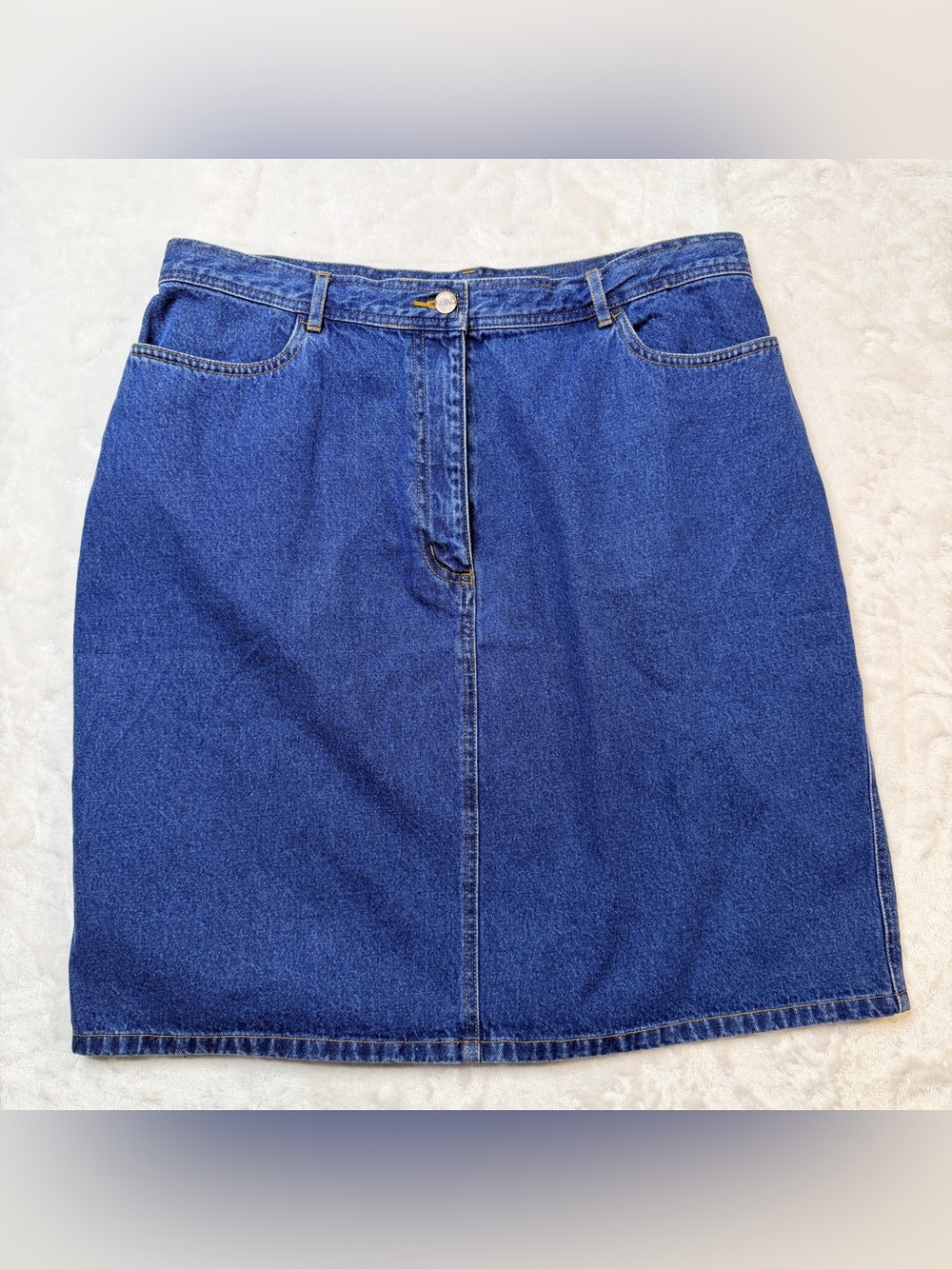 Vintage‎  L.L. Bean Classic Blue Denim Skirt - Women Plus Sz 16